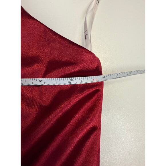 L NWT Lulu's Red Satin Dress - Picture 5 of 6
